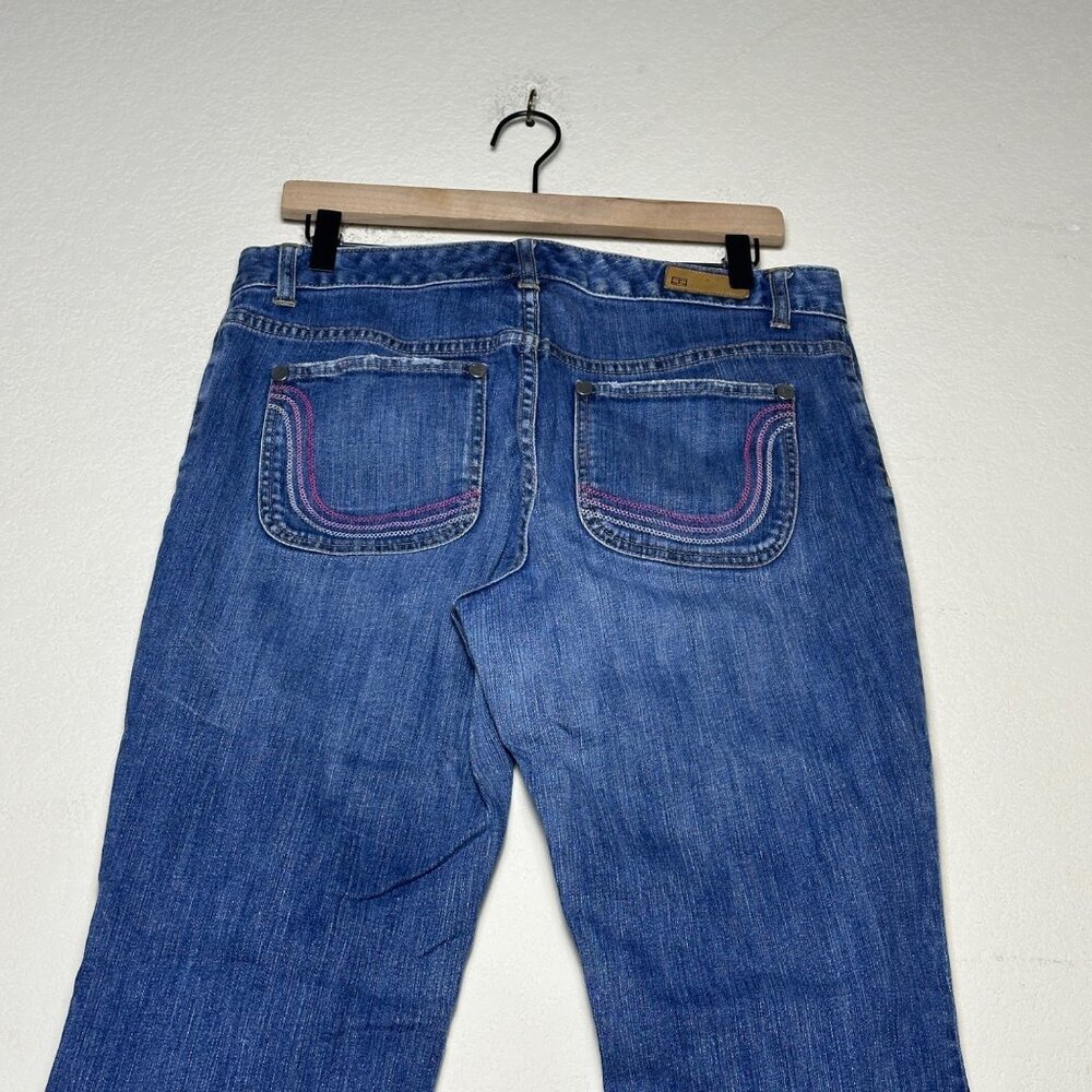 Tommy Hilfiger Denim Jean Pant Women 12 Low Rise Bootcut Flared Y2K Embroidered - Picture 11 of 14